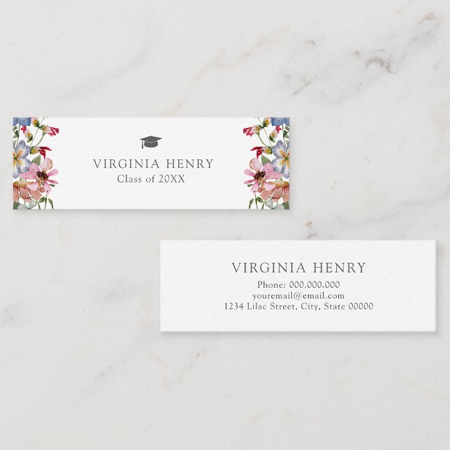 Colourful Wildflower Graduate Name Card (Colorful Wildflower Graduate Name Card by Painted Paperie
)