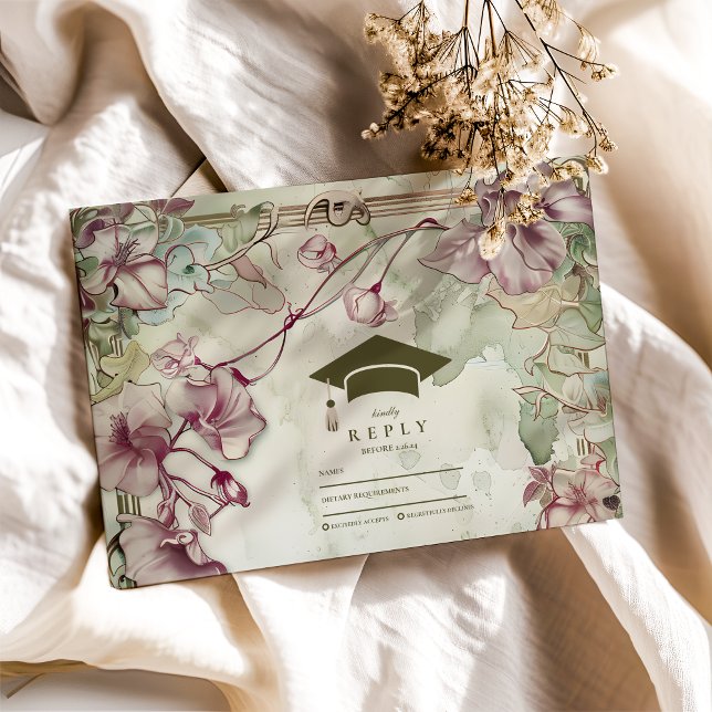 Colourful Wildflower Graduation Party  RSVP Card (Creator Uploaded)