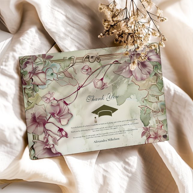 Colourful Wildflower Graduation Party  Thank You Card (Creator Uploaded)