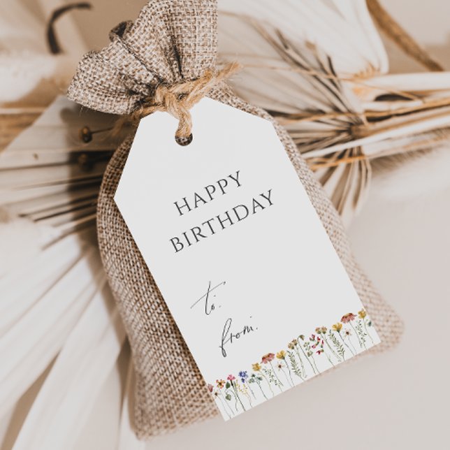 Colourful Wildflower Happy Birthday Gift Tags (Creator Uploaded)