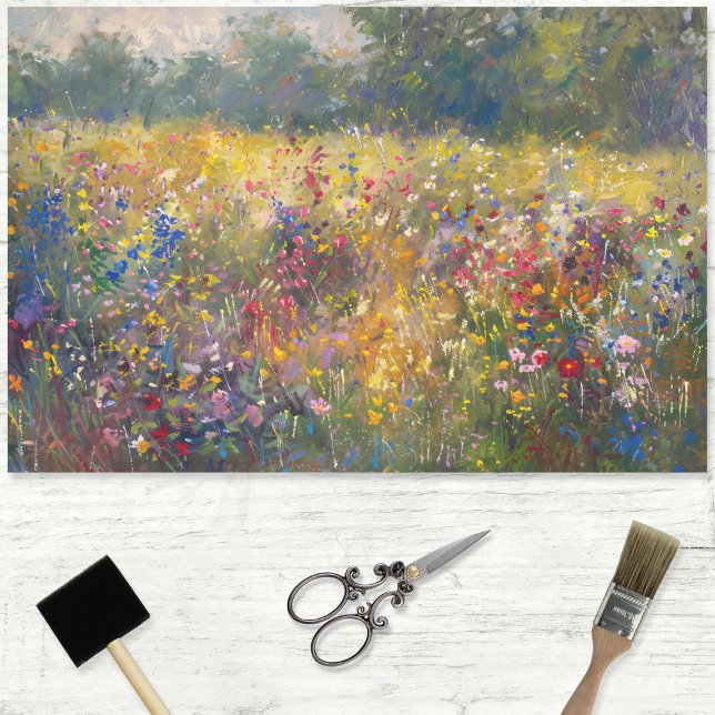 Colourful Wildflower Impressionist Decoupage Tissue Paper (Creator Uploaded)