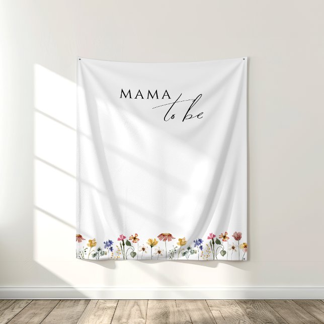 Colourful Wildflower Mama To Be Backdrop Tapestry (Creator Uploaded)