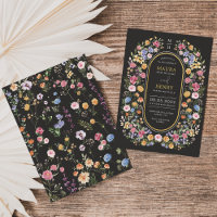 Colourful Wildflower Meadow Chalkboard Wedding