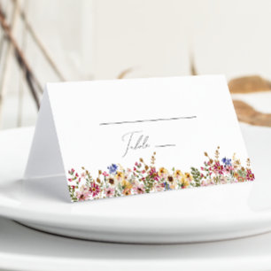 Colourful Wildflower Meadow Folded Place Card