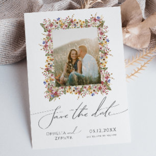 Colourful Wildflower   Meadow Photo Frame  Save The Date