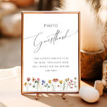 Colourful Wildflower | Meadow Photo Guest Book Sig<br><div class="desc">This colourful wildflower | meadow photo guest book sign is perfect for your simple, whimsical boho rainbow summer wedding. The bright, enchanted pink, yellow, orange, and gold colour florals give this product the feel of a minimalist elegant vintage hippie spring garden. The modern design is artsy and delicate, portraying a...</div>