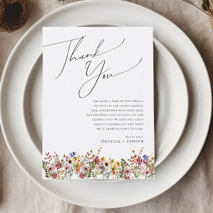 Colourful Wildflower   Meadow Table Thank You Card