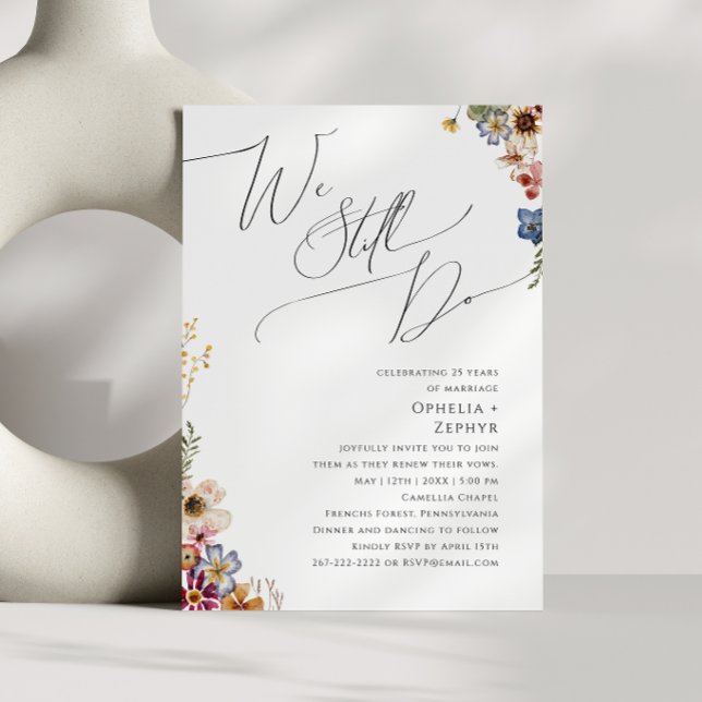 Colourful Wildflower Meadow We Still Do Vow Renewa Invitation (Creator Uploaded)