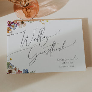 Colourful Wildflower Meadow Wedding Guestbook