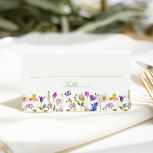 Colourful Wildflower Meadow Wedding Place Card