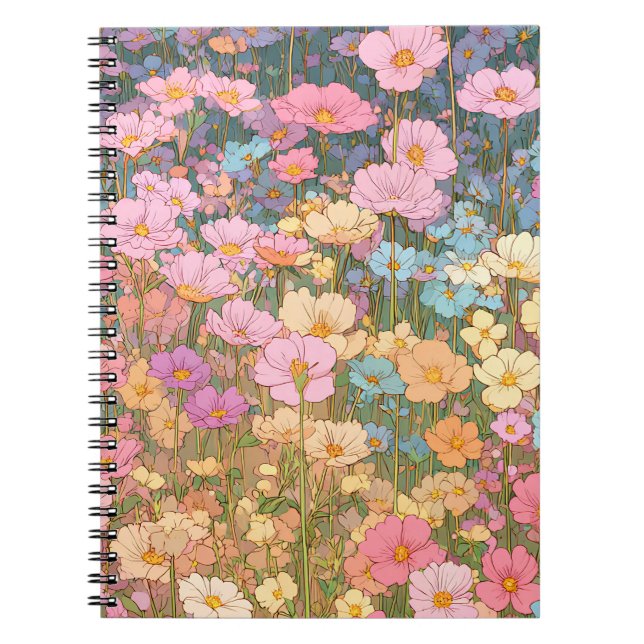 Colourful Wildflower Meadows 3 Notebook (Front)