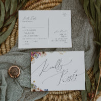 Colourful Wildflower | Menu Choice RSVP Postcard