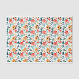 Colourful Wildflower Mixed Floral Pattern Tissue Paper