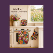 Colourful Wildflower Oven Mitt & Pot Holder Set
