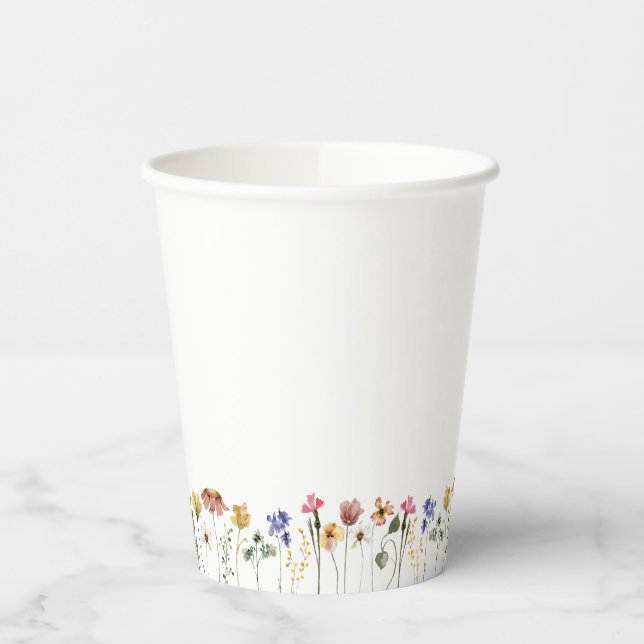 Colourful Wildflower Paper Cups (Left)