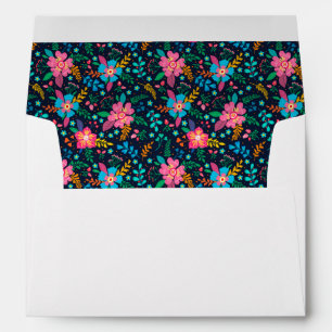 Colourful Wildflower Pattern Custom Return Address Envelope