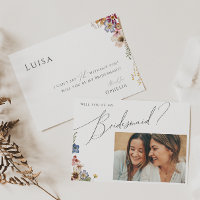 Colourful Wildflower Photo Bridesmaid Proposal Car