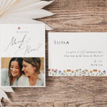 Colourful Wildflower | Photo Maid of Honour Card<br><div class="desc">This colourful wildflower | photo maid of honour card is perfect for your simple, whimsical boho rainbow summer wedding. The bright, enchanted pink, yellow, orange, and gold colour florals give this product the feel of a minimalist elegant vintage hippie spring garden. The modern design is artsy and delicate, portraying a...</div>