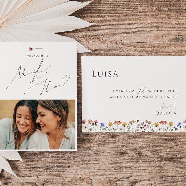 Colourful Wildflower | Photo Maid of Honour Card (Creator Uploaded)