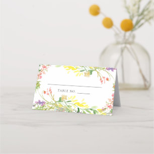 Colourful Wildflower Place Card