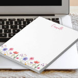 Colourful Wildflower Pretty Floral Personalised Notepad<br><div class="desc">Pretty notepad with colourful wildflower border to personalise with your name. This delicate and feminine watercolor floral design has a border of wild flowers with hand lettered typography. Please browse my Mother's Day Wildflower Collection for co-ordinating cards and gifts.</div>