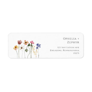 Colourful Wildflower   Return Address Label
