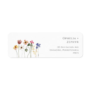 Colourful Wildflower Return Address Label