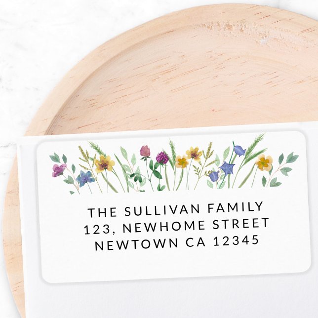 Colourful Wildflower Return Address Label (Creator Uploaded)