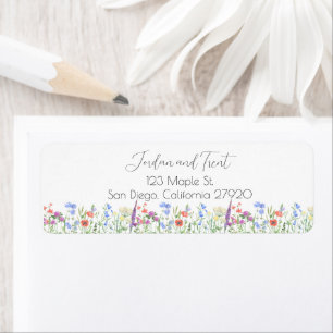 Colourful Wildflower Return Address Labels