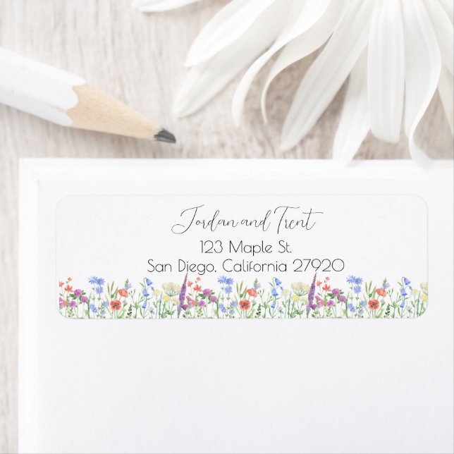 Colourful Wildflower Return Address Labels (Insitu)