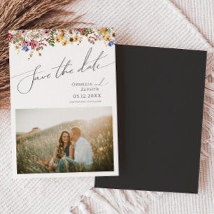 Colourful Wildflower Save The Date Magnetic Invitation