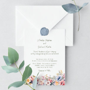 Colourful Wildflower Spring Wedding Invitation