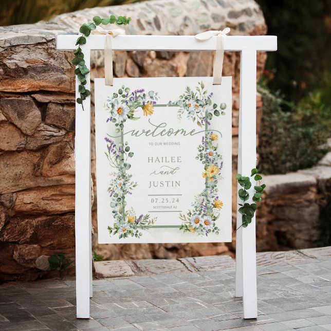 Colourful Wildflower Spring Wedding Welcome Sign (Creator Uploaded)