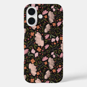 Colourful Wildflower Summer Floral Black iPhone 16 Case