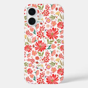 Colourful Wildflower Summer Floral White iPhone 16 Case