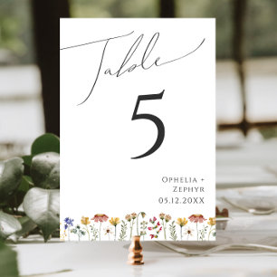 Colourful Wildflower   Table Number