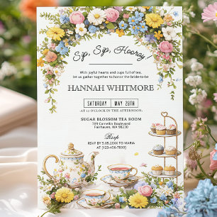 Colourful Wildflower Tea Party Bridal Shower  Invitation