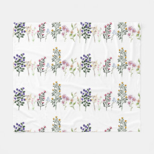 Colourful Wildflower Tropical Floral Botanical  Fleece Blanket