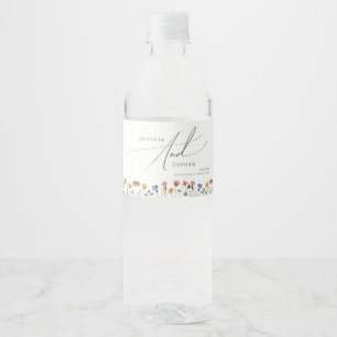 Colourful Wildflower    Water Bottle Label