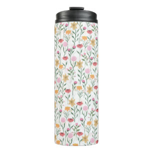 Colourful Wildflower Watercolor Design Thermal Tumbler