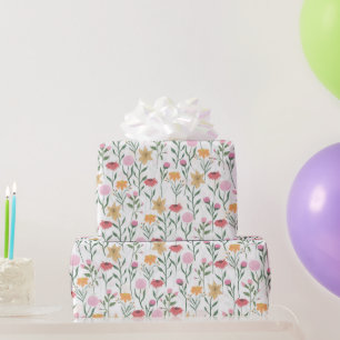 Colourful Wildflower Watercolor Design Wrapping Paper