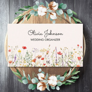 Colourful Wildflower Watercolor Summer Floral Business Card