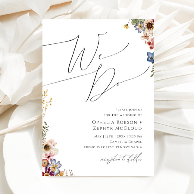 Colourful Wildflower | We Do Wedding Invitation (Creator Uploaded)