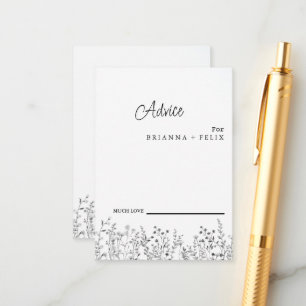 Colourful Wildflower Wedding Advice Card