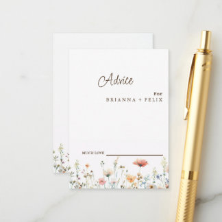 Colourful Wildflower Wedding Advice Card