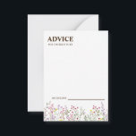 Colourful Wildflower Wedding Advice Card<br><div class="desc">This is Beautiful elegant wildflower Wedding Advice Card. This colourful wildflower wedding advice card is perfect for your simple,  whimsical boho rainbow summer wedding. It is perfect as wedding place cards,  business cards and more. Click on the customise it button to personalise the design.</div>