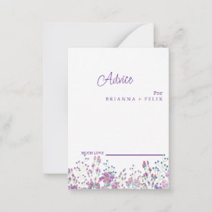 Colourful Wildflower Wedding Advice Card
