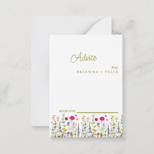 Colourful Wildflower Wedding Advice Card
