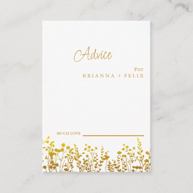 Colourful Wildflower Wedding Advice Card (Front)