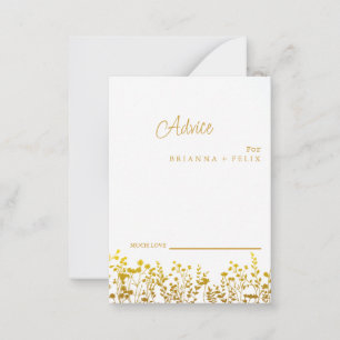 Colourful Wildflower Wedding Advice Card